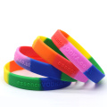 Wholesale Custom Gay Pride Silicone Chain Link Bracelet Custom Logo